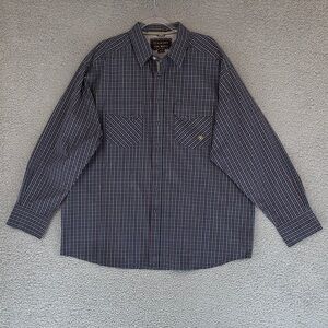 Ariat Pro Series Navy & green Plaid Button Up long sleeve Shirt Men’s XXL/TTG